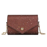 Shining Sequined Messenger Bag PU Leather