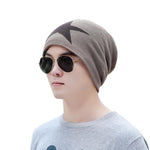 Men Winter Warm Star Print Knitted Hat