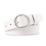 Women Casual Solid Round Metal Circle Belt