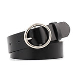 Women Casual Solid Round Metal Circle Belt