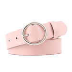 Women Casual Solid Round Metal Circle Belt