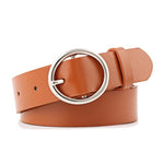 Women Casual Solid Round Metal Circle Belt