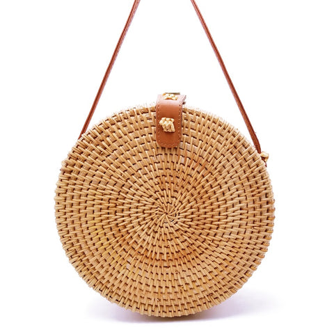 Vietnam Hand Woven Bag Round Rattan Straw Bags